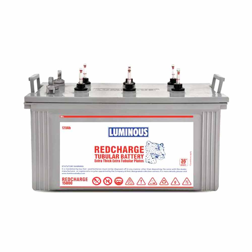 Albany det sidste lade som om Red Charge 15000| Luminious Inverter Battery | 120 AH Inverter Battery |  Flat Plate Inverter Battery